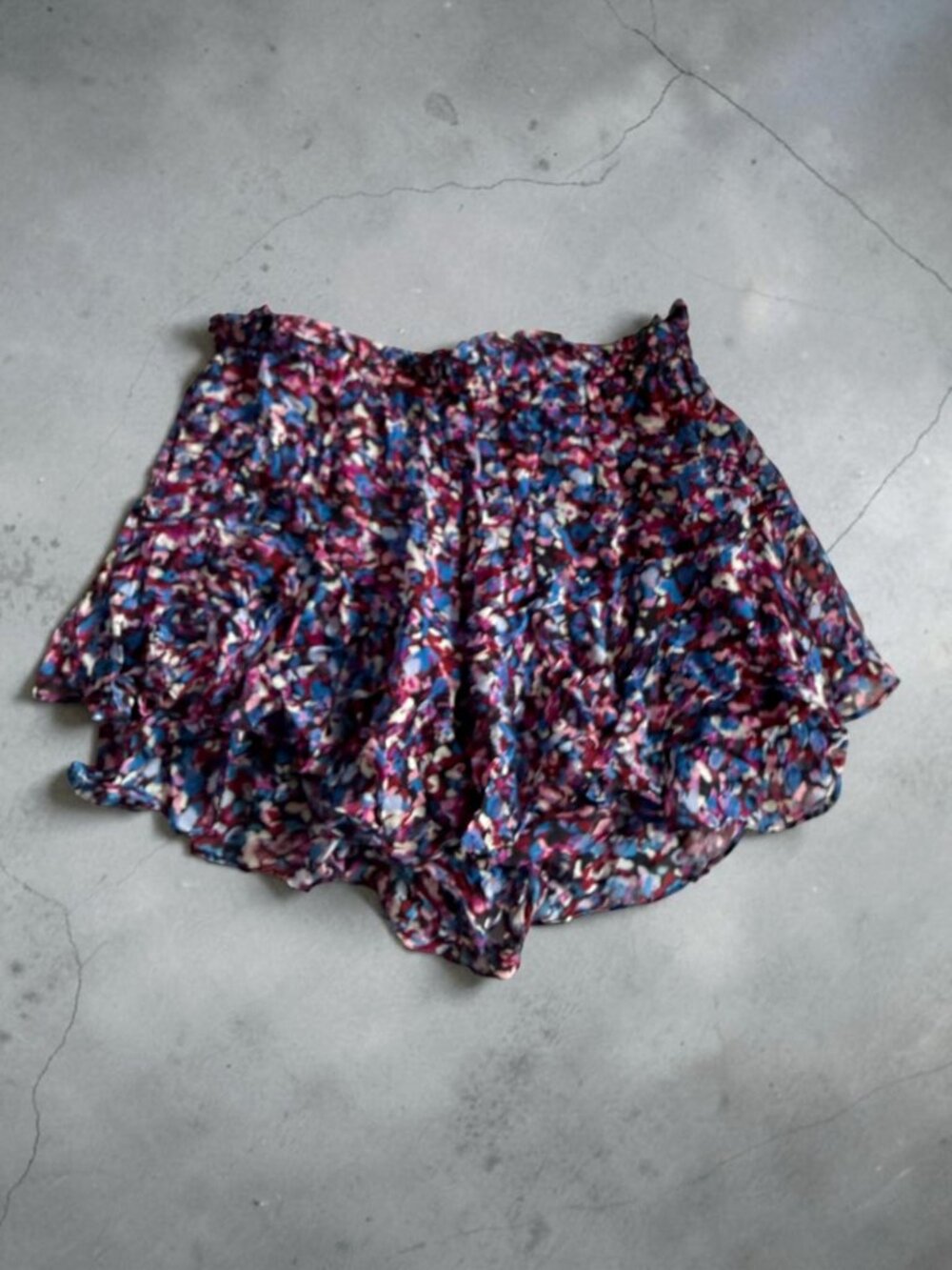 ISABEL MARANT Etoile Multicolor Ruffle Draped Shorts Size 38 / US 6